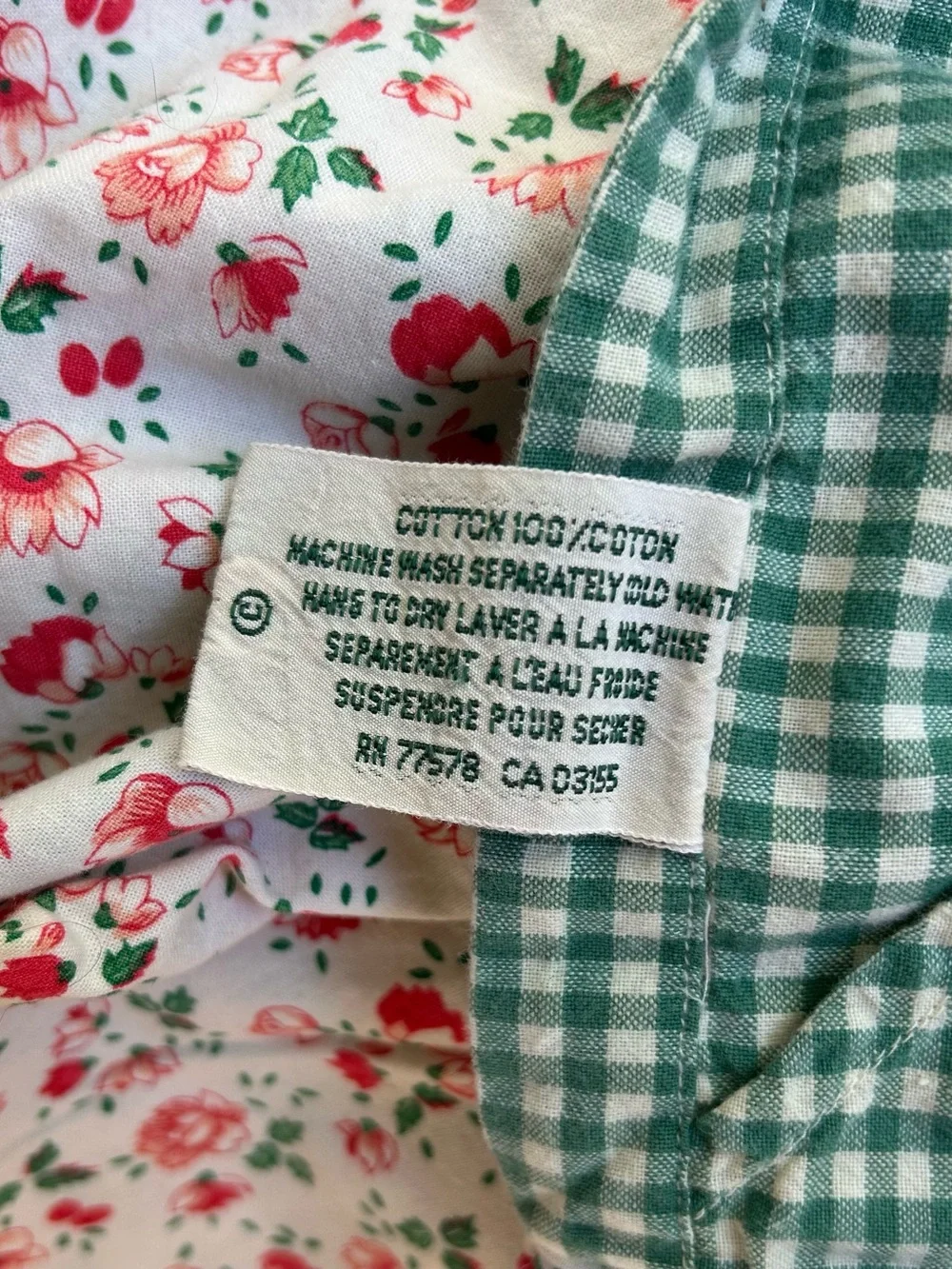 APRIL CORNELL “july” vintage queen duvet cover cotton hibiscus polka dot floral